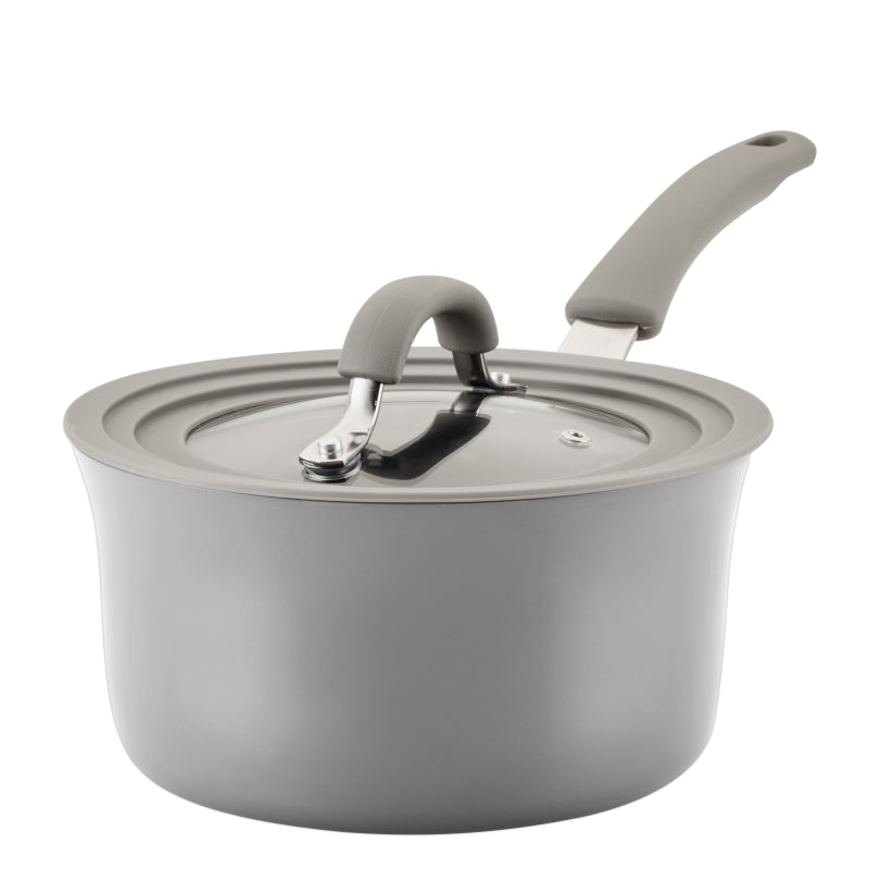 Rachael Ray Cook + Create Aluminum 3 Quart Saucepan Gray