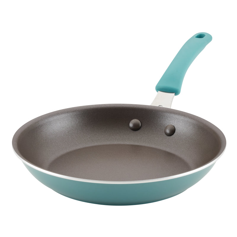 Rachael Ray Cook + Create Aluminum Nonstick Frying Pan, 10-Inch, Agave Blue