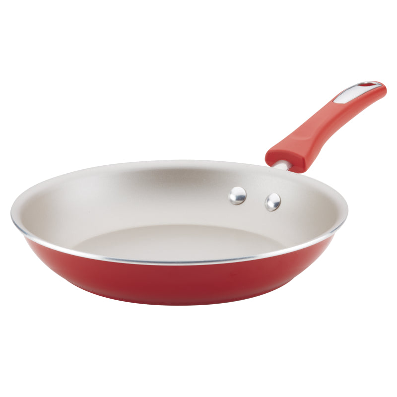 Rachael Ray Get Cooking! Aluminum Nonstick Deep Skillet, 10-Inch, Red