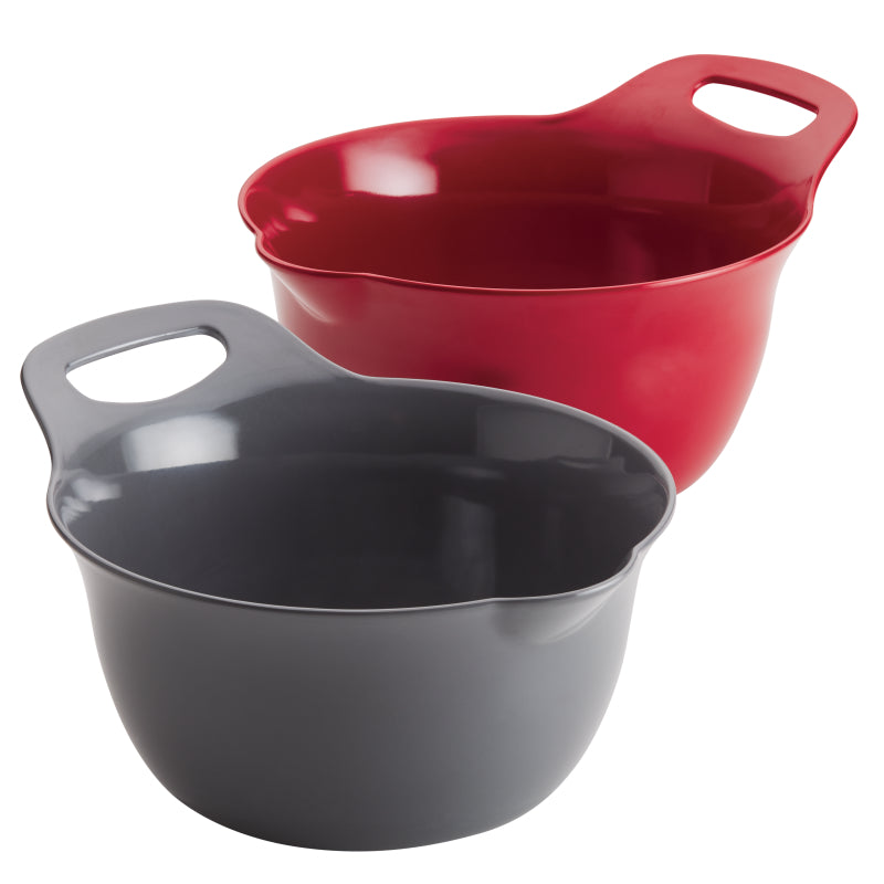 Rachael Ray Tools and Gadgets Nesting Mixing Bowl Set, 2-Piece, Red and Gray