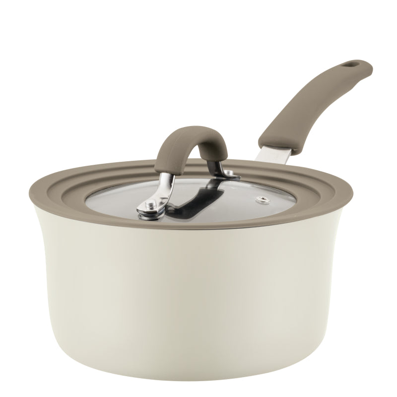 Rachael Ray Cook + Create Aluminum 3 Quart Saucepan Almond