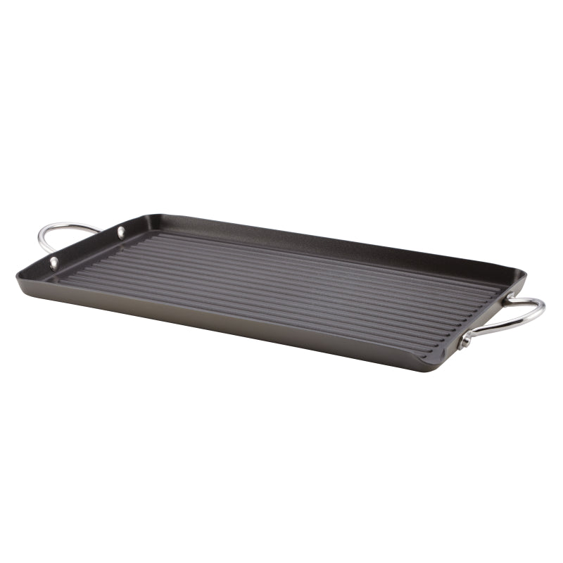 Rachael Ray Classic Brights Hard Anodized 18"X10" Double Burner Griddle Gray