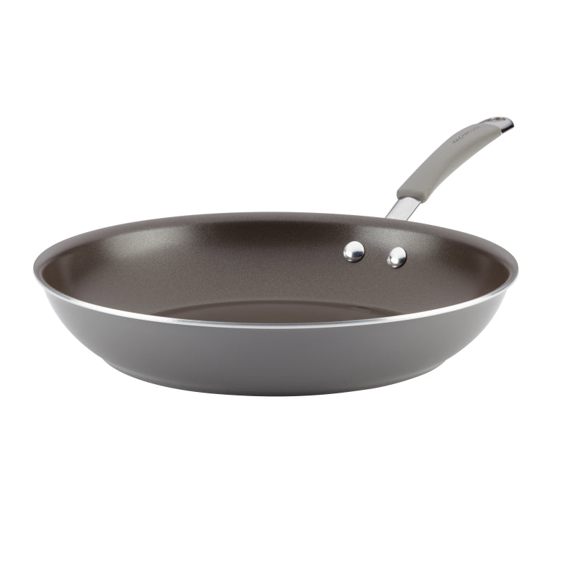 Rachael Ray Cucina Nonstick Frying Pan, 12.5-Inch, Sea Salt Gray