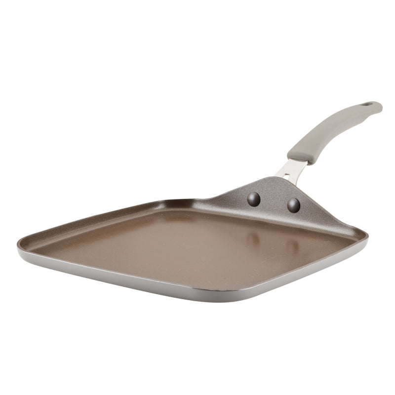 Rachael Ray Cook + Create Aluminum Nonstick Griddle Pan, 11-Inch, Gray