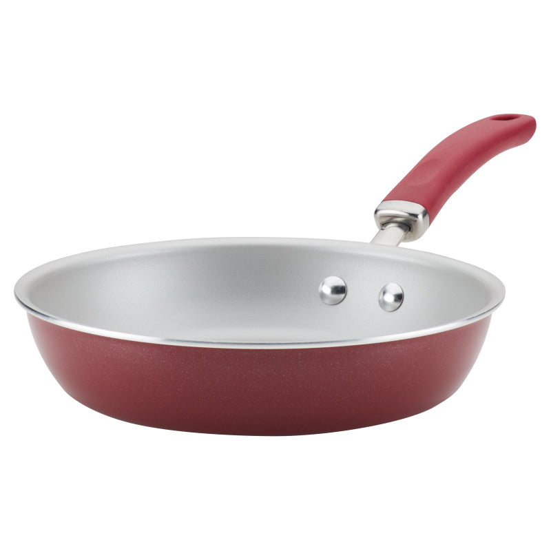 Rachael Ray Create Delicious Nonstick Induction Deep Frying Pan, 9.5-Inch, Burgundy Shimmer