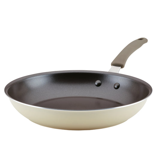 Rachael Ray Cook + Create Aluminum Nonstick Frying Pan, 12.5-Inch, Almond