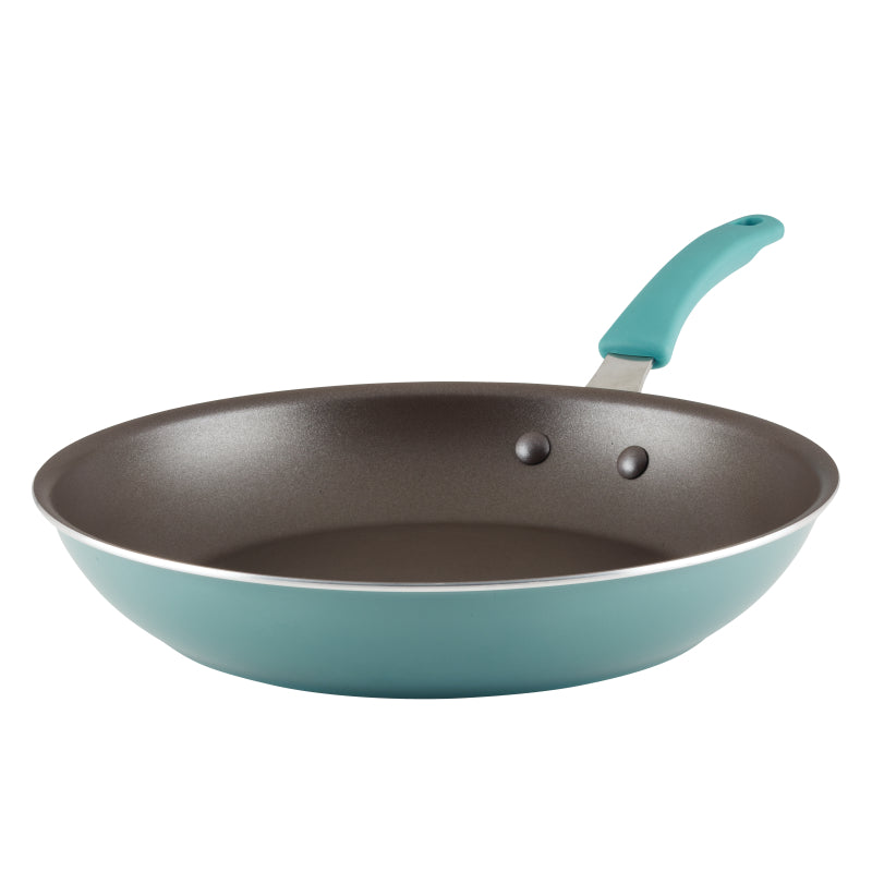 Rachael Ray Cook + Create Aluminum Nonstick Frying Pan, 12.5-Inch, Agave Blue