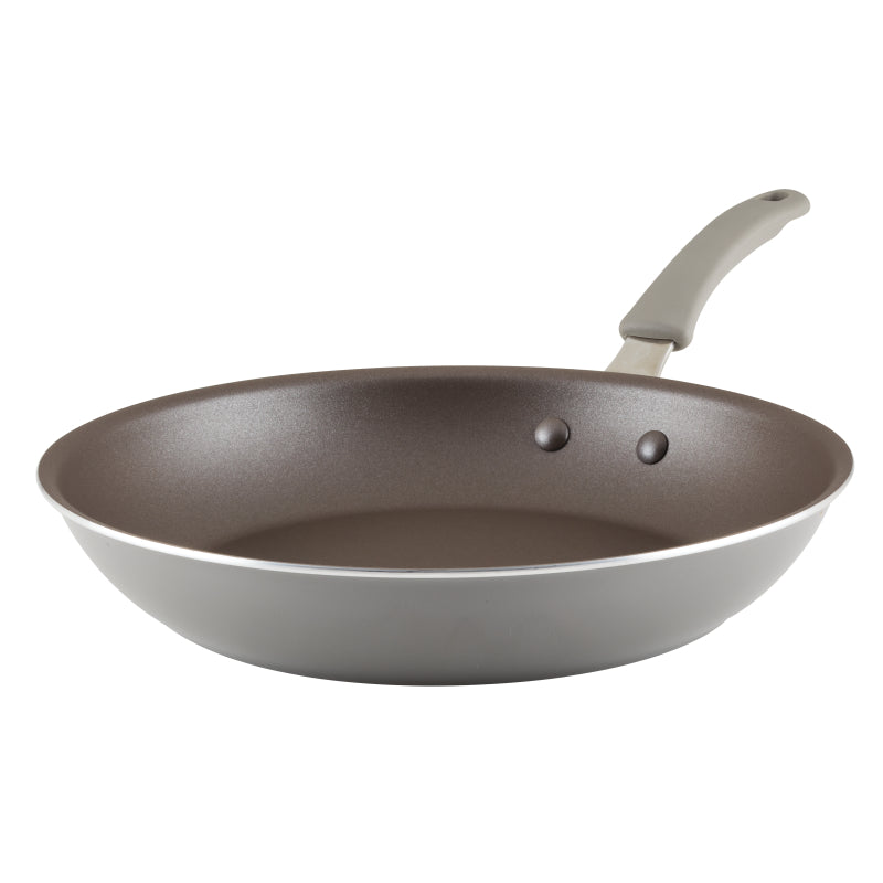 Rachael Ray Cook + Create Aluminum Nonstick Frying Pan, 12.5-Inch, Gray