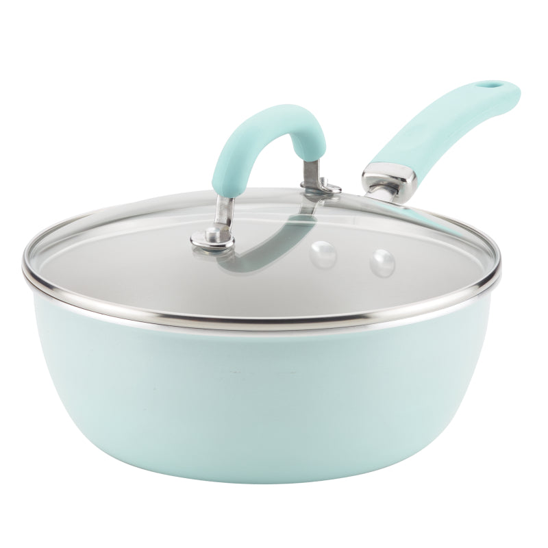 Rachael Ray Create Delicious Aluminum 3-Quart.Covered Everything Pan Light Blue