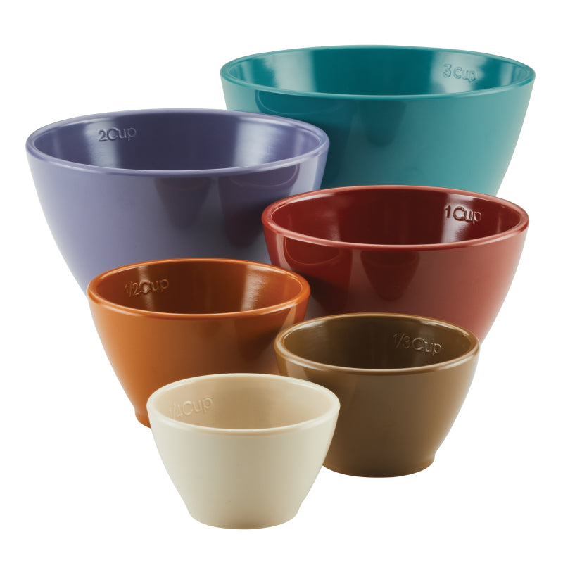 Rachael Ray Cucina Melamine Nesting Measuring Cups, 6-Piece, Assorted Colors