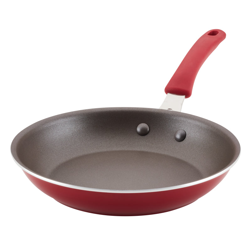 Rachael Ray Cook + Create Aluminum Nonstick Frying Pan, 10-Inch, Red