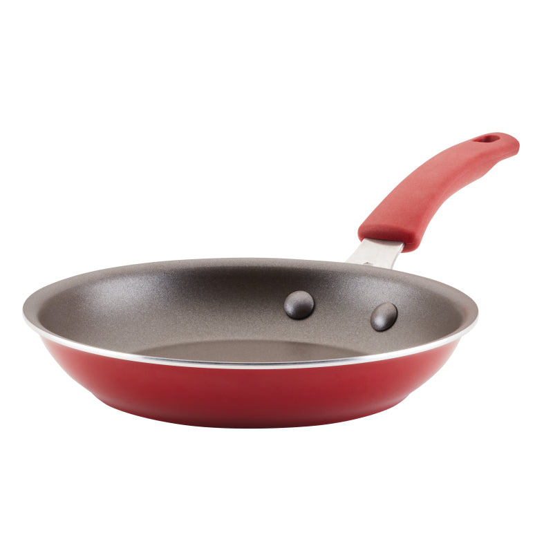 Rachael Ray Cook + Create Aluminum Nonstick Frying Pan, 8.5-Inch, Red