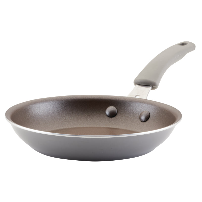 Rachael Ray Cook + Create Aluminum Nonstick Frying Pan, 8.5-Inch, Gray