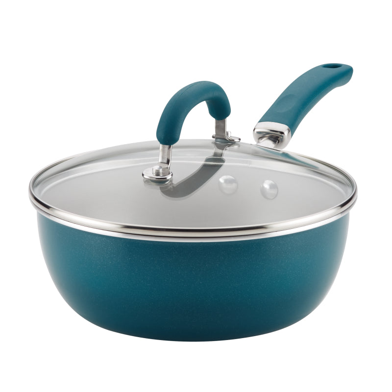 Rachael Ray Create Delicious Aluminum Nonstick Induction Everything Chef's Pan, 3-Quart, Teal Shimmer