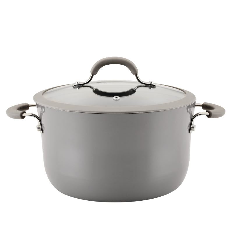 Rachael Ray Cook + Create Aluminum 6 Quart Stockpot Gray