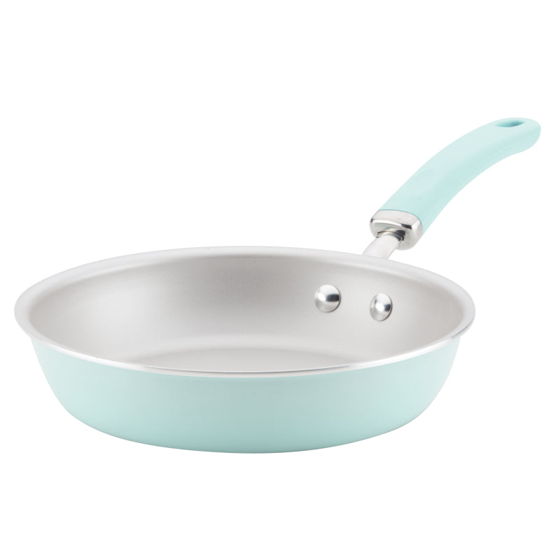 Rachael Ray Create Delicious Aluminum Nonstick Induction Deep Frying Pan, 9.5-Inch, Light Blue Shimmer