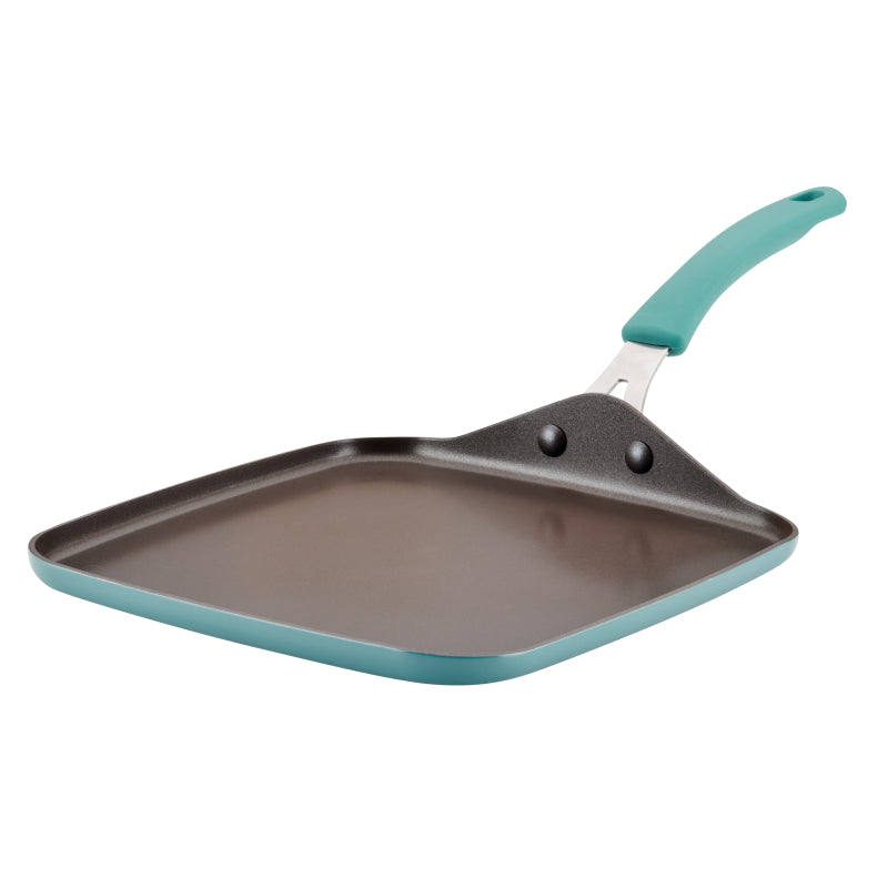 Rachael Ray Cook + Create Aluminum Nonstick Griddle Pan, 11-Inch, Agave Blue